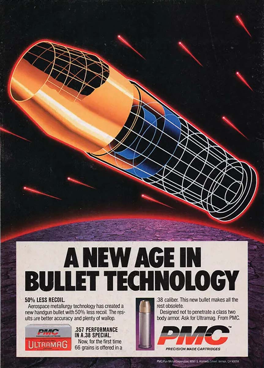 A 1987 Ultramag magazine ad clearly states the tubular bullet does not penetrate soft body armor.